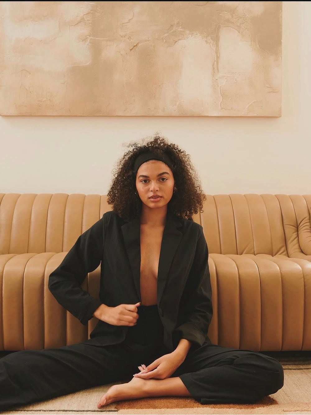 Sur La Côte Black Blazer & Trouser “Hailey” Set, Size L